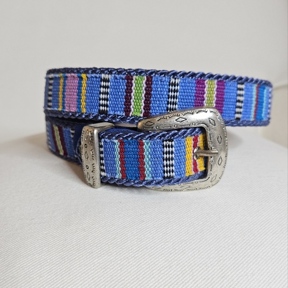 Vintage Elite Acc, Woven Belt W/Western Buckle - Picture 1 of 7